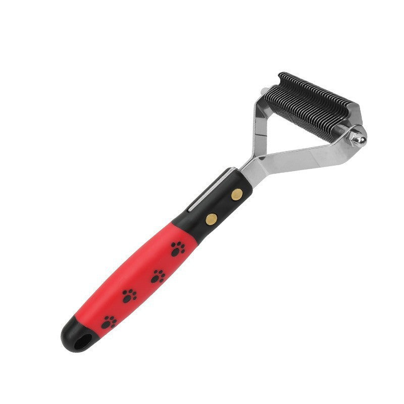 Paw Brothers 20 Blade Medium Double WideDematting Undercoat Rake For Dogs And Cats, Professional Grade, Dog Shedding Brush, Stainless Steel Blades, Rounded Gentle Teeth