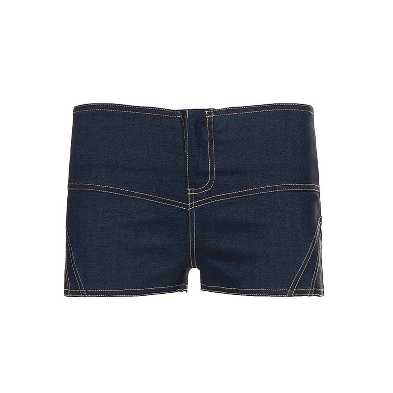 Sexy Slim-Fit Denim-Style Shorts With Bow Detail