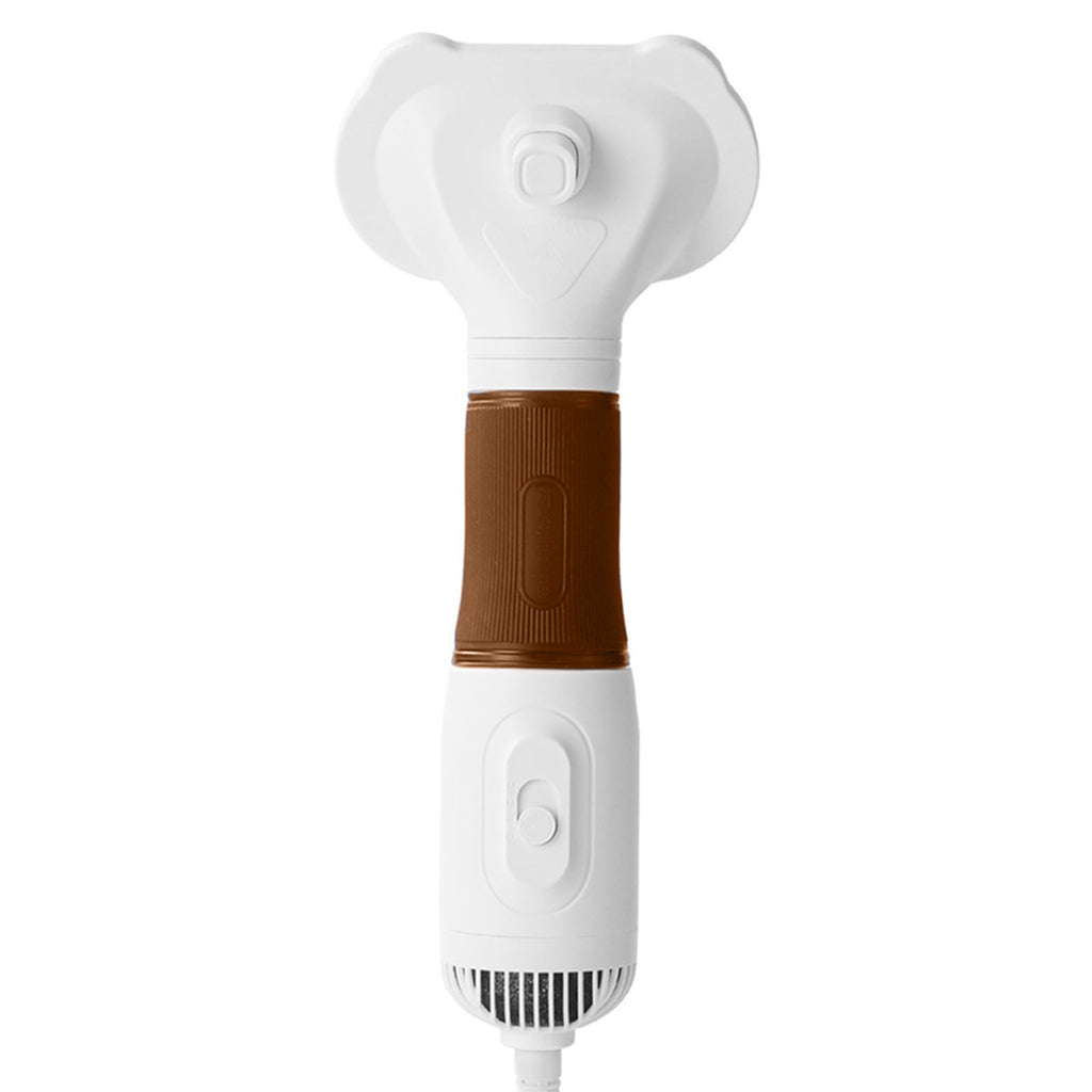 Pet Hair Dryer With Slicker Brush Low Noise 600W 3 Temperature Adjustable 3 In 1 Grooming Dog Blow Dryer For Cats Coffee