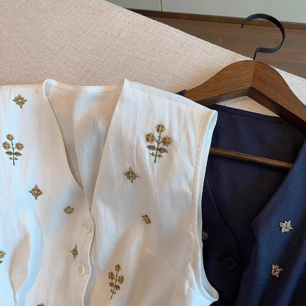 Elegant Relaxed-fit Versatile V-neck Waistcoat Vest