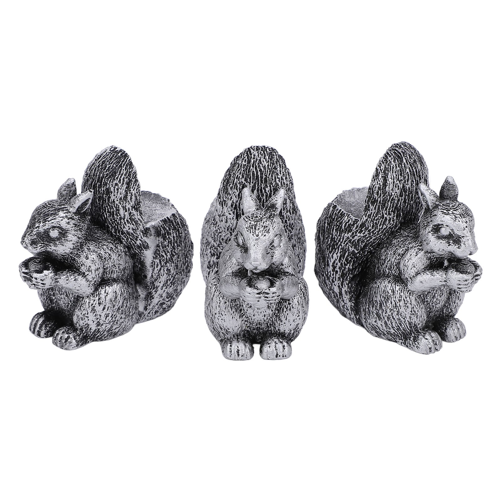 3PCS Flower Pot Decorative Feet Resin Animal Statue Plant Pot Support Feet Planter Riser For Outdoor Garden Squirrel