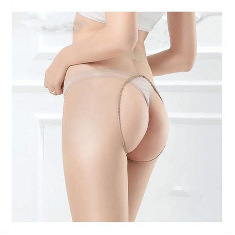 Open Crotch Stockings Ultra-thin Black Silk Pure Desire Wind