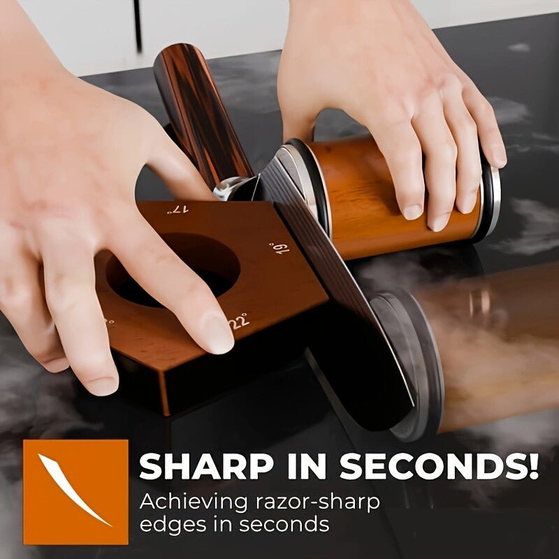 Pro Diamond Rolling Knife Sharpener 5 Adjustable Angles Magnetic Base Hone Tool