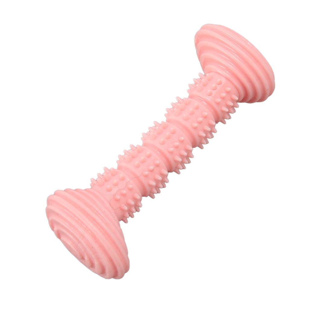 Dog Rubber Chew Toys Cute Bone Shape Teeth Cleaning And Grinding Soft Puppy Teething Chew Toys For Small Medium Dogs Pink