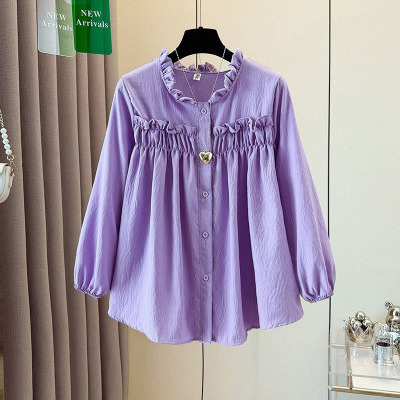 Full-length Tummy-covering Top For Early Autumn