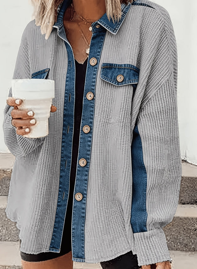 Fashionable Casual Polo Shirt With Irregular Pocket On The Collar