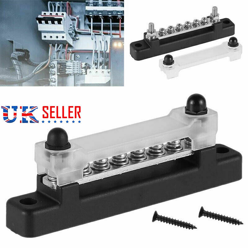 12V Distribution Bus Bar Auto Boat Marine Power 6 Way Terminal Block Bus Bar