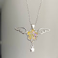 Yellow And Purple Star Angel Wings Necklace Collar Chain