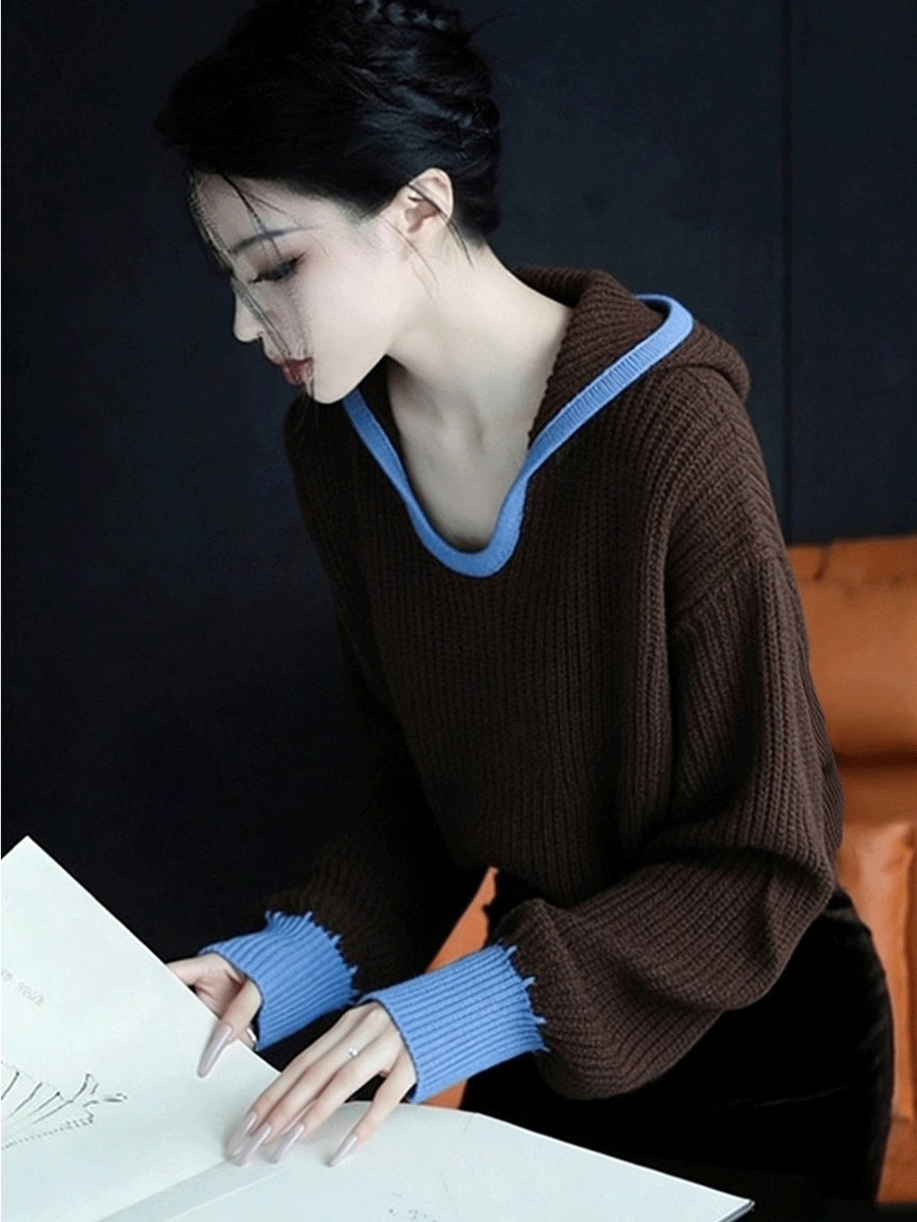 French-style Relaxed V-neck Sweater For Women