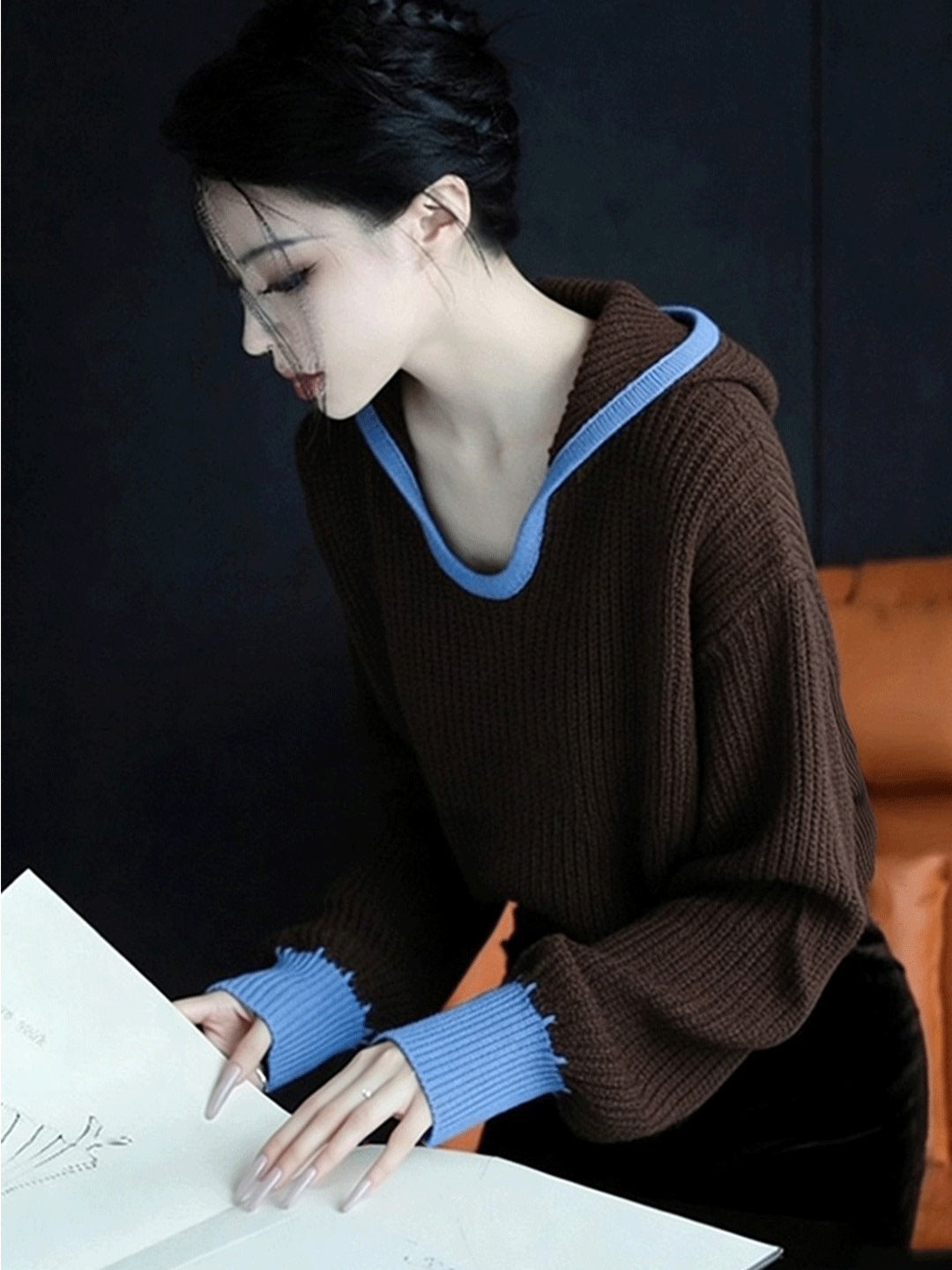 French-style Relaxed V-neck Sweater For Women