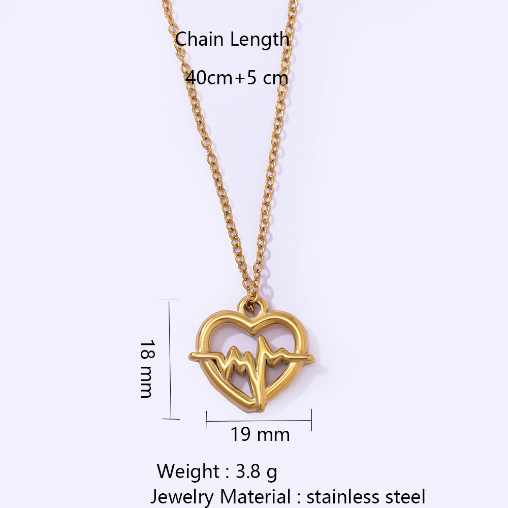 Stainless Steel Heart-shaped Pendant Necklace