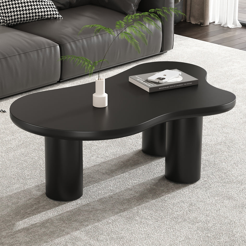 Irregular Coffee Table In Cloud Shape, 107cm Length, 66cm Width, 40.5cm Height, MDF Table Top And PVC Legs, With Felt Backing