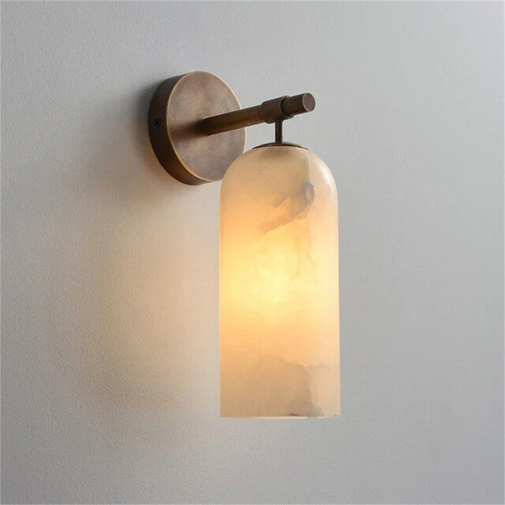 Simple Marble Copper Wall Lamp In Spain