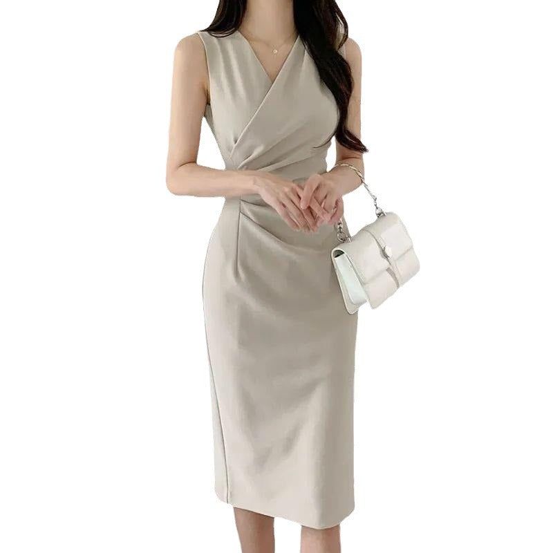Womens French-style Sheath Vest Dress