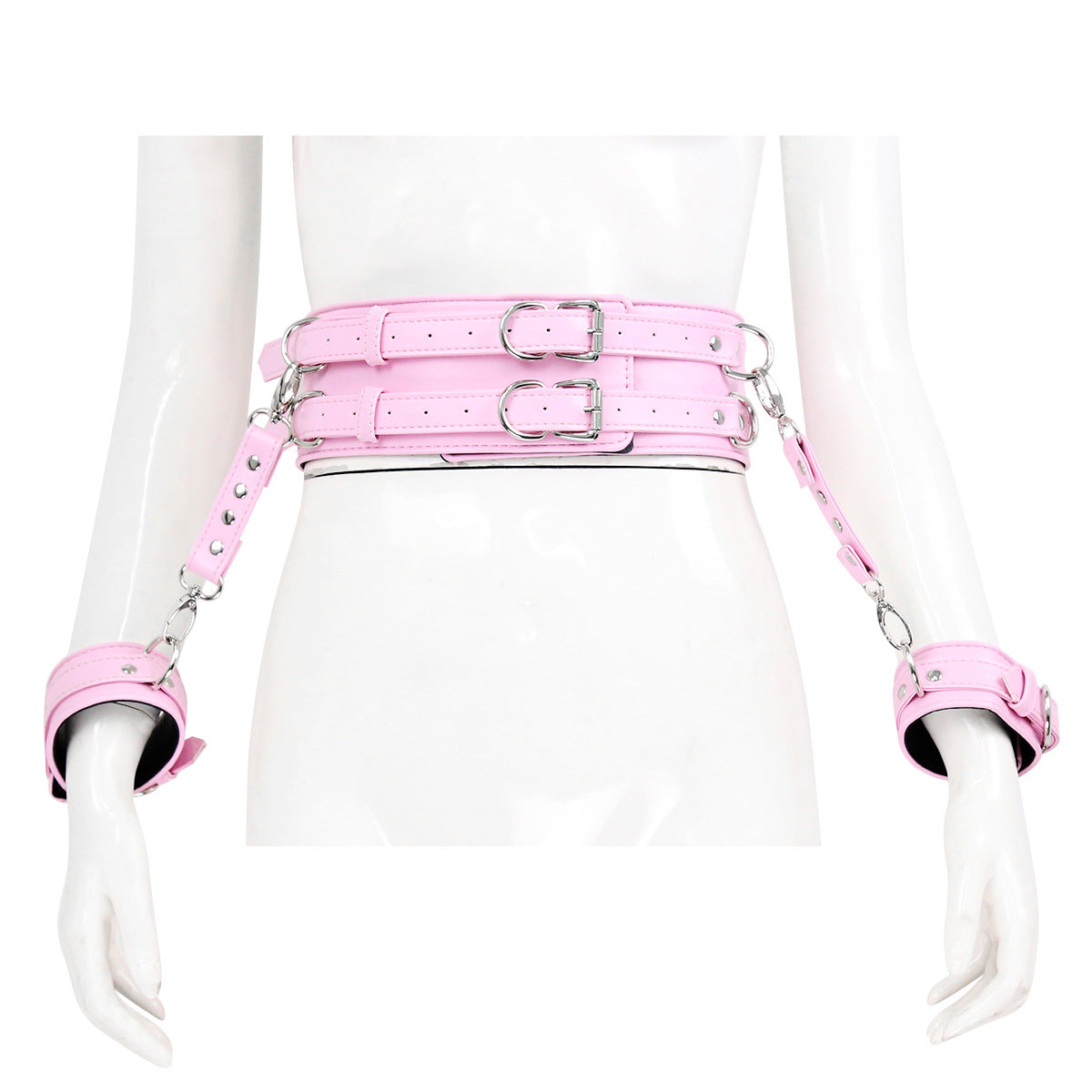 Men's & Women's Fashion Leather Handcuffs Girdle Tool