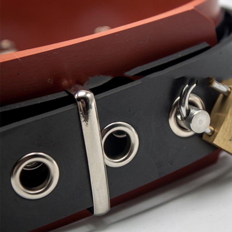 Pure Handmade Rubber Red Background Black Collar