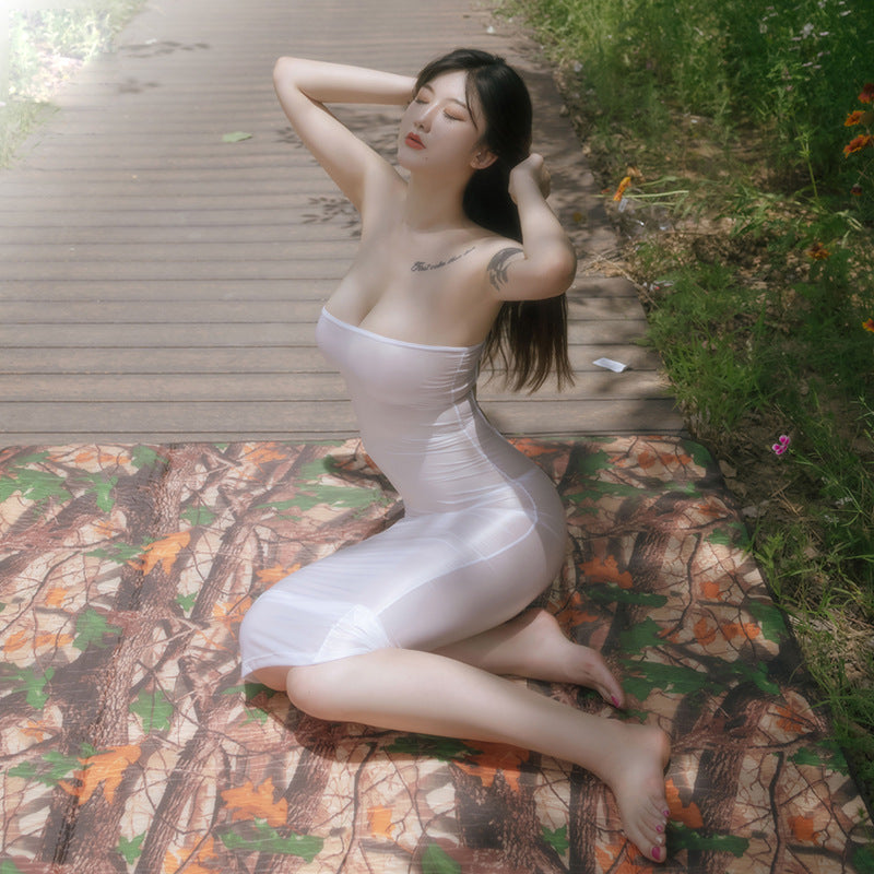 Ladies Fashion Skinny Tie Long Dress