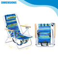 Portable Blue-and-green Striped Backpack Beach ChairFoldable And Adjustable Reclining Beach Lounger Suitable For Outdoor Beach And Camping Use.Self-pickup Only.