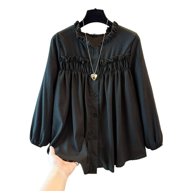 Full-length Tummy-covering Top For Early Autumn