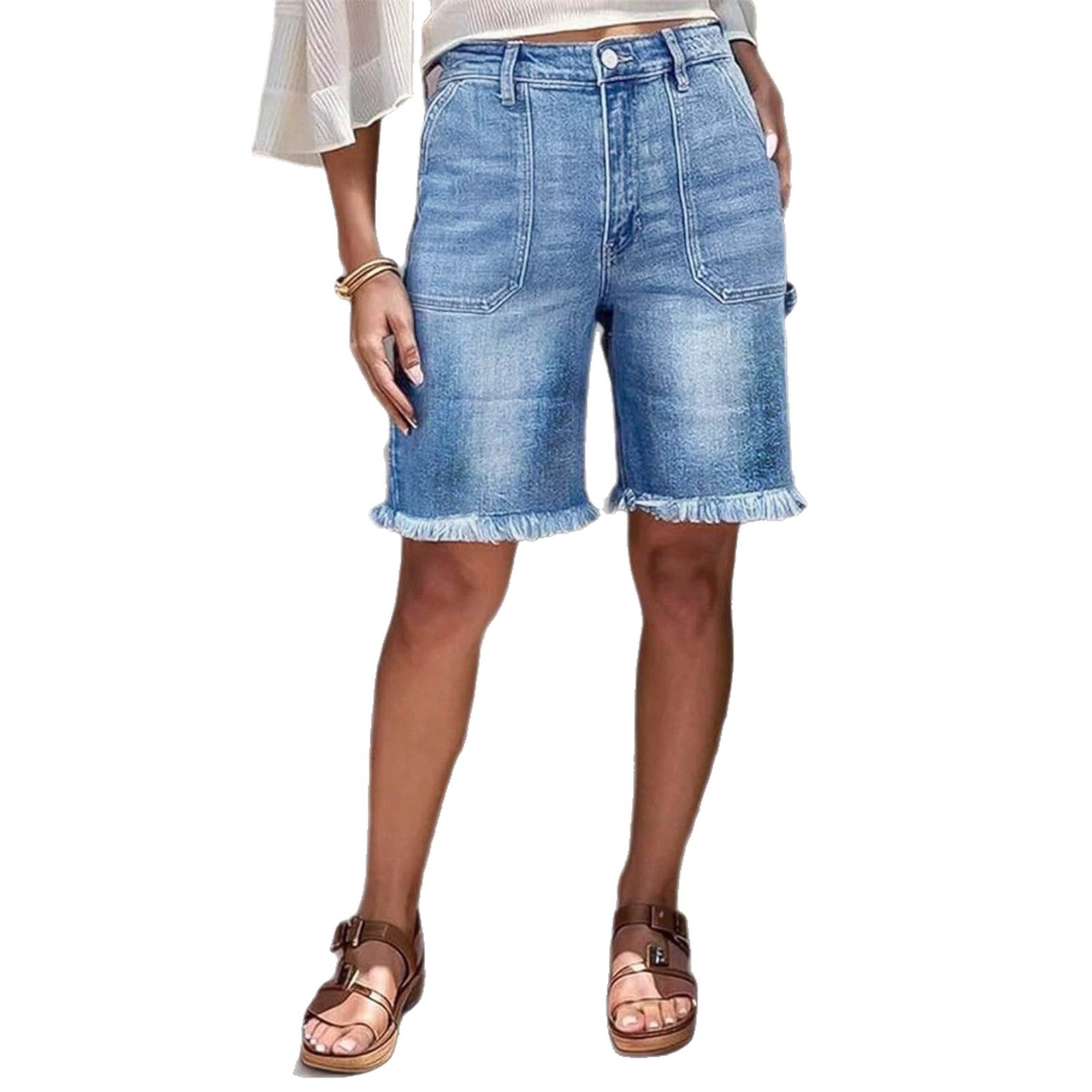 Tummy-flattening Butt-lifting Height-enhancing Washable Raw-edge Capri Pantsversatile For All Seasons