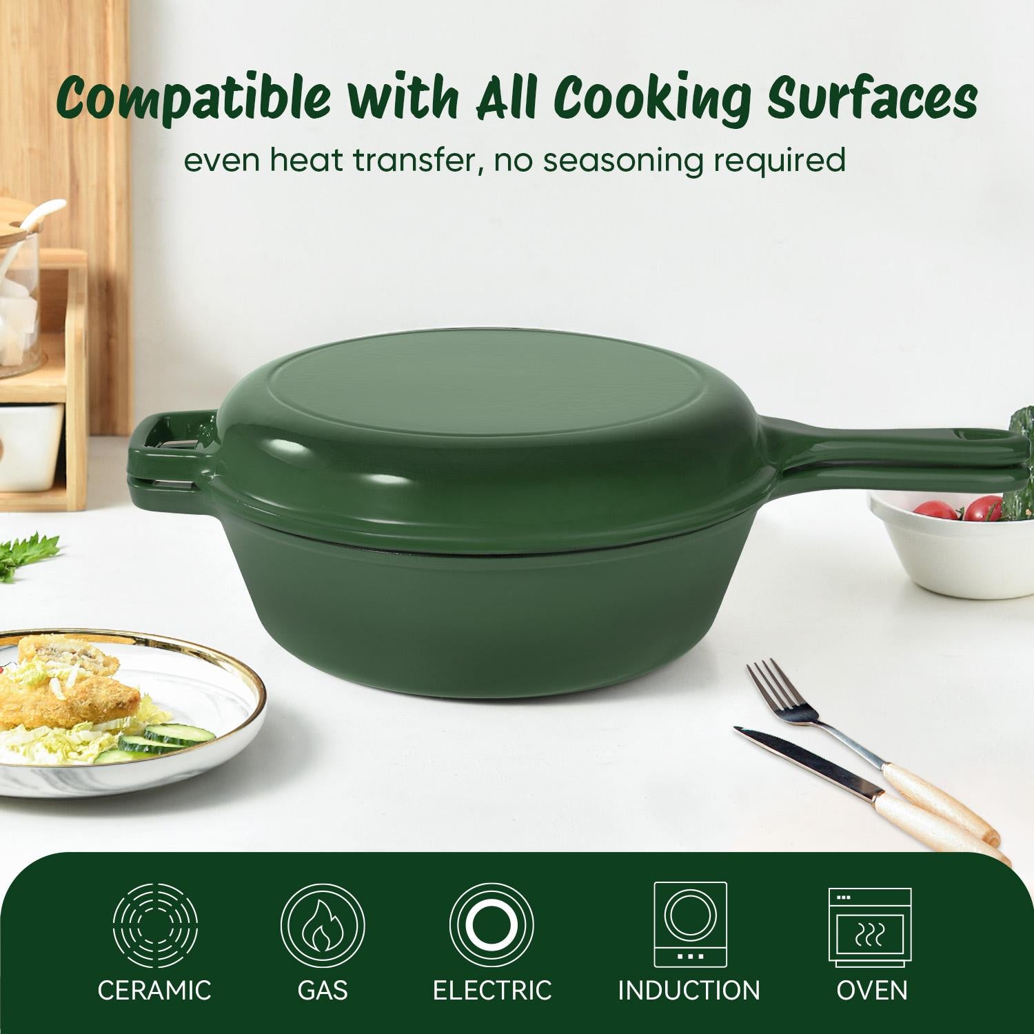 A Cast-iron Soup Pot With A Lid Safe, Reliable, And Designed To Preserve Nutrients When Stewing Bones Or Making Soup.