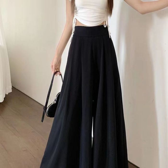 Summer Thin High-end Floor-length Pantsversatile Wide-leg Trousers