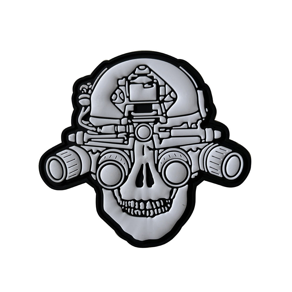 Outdoor Glow-in-the-dark Skull Soft Silicone Hook And Loop Patch